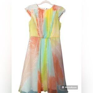 Vince Camuto dress, size 4.  Pastel colors draped and pleated.  Fully lined.